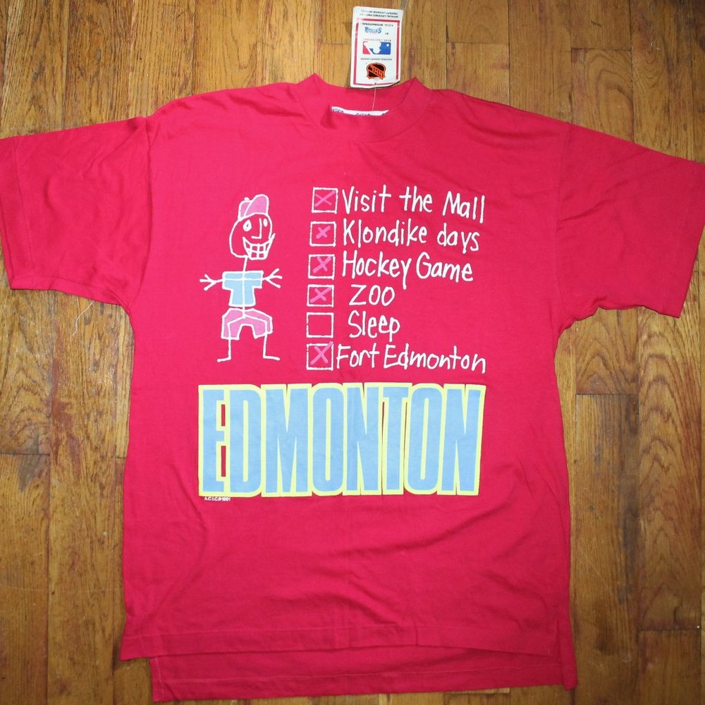 BNWT 1991 NHL Edmonton "To Do List" Shirt